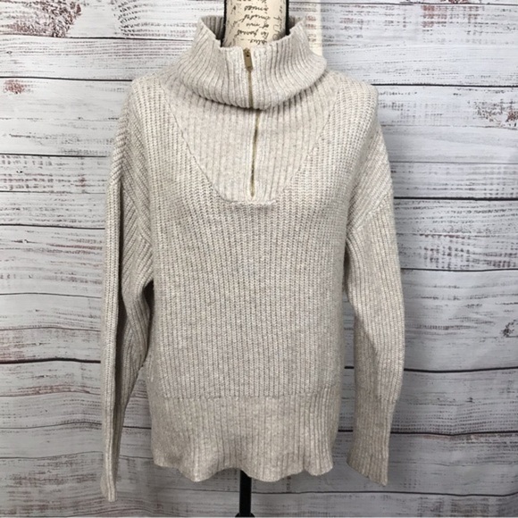 Cupcakes and Cashmere half zip cowl neck knit long sleeve popover sweater - Picture 2 of 8